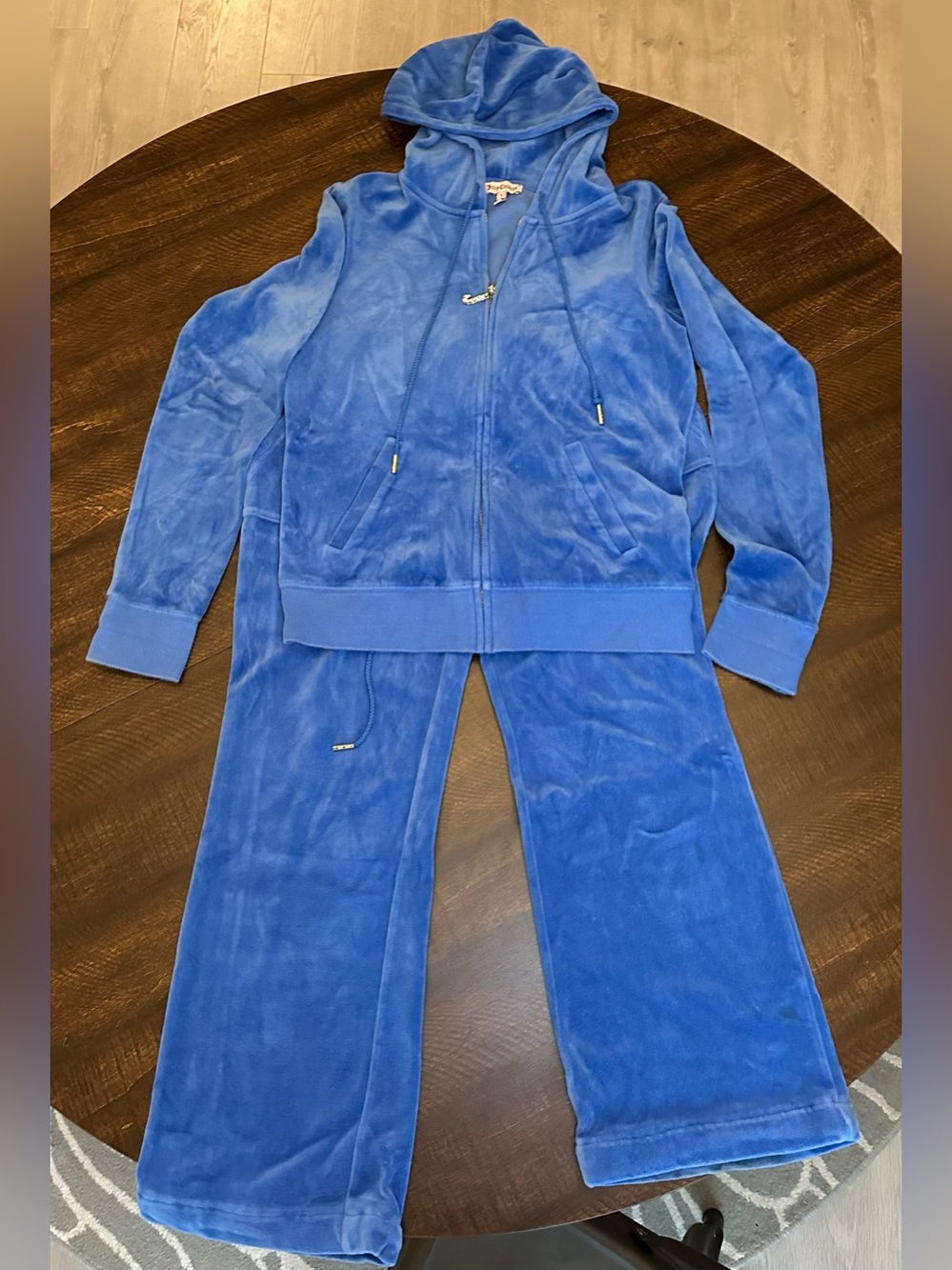 Juicy Couture Velour Tracksuit Set-Y2K Royal Blue Hoodie(Lrg) & Sweatpants (Med)